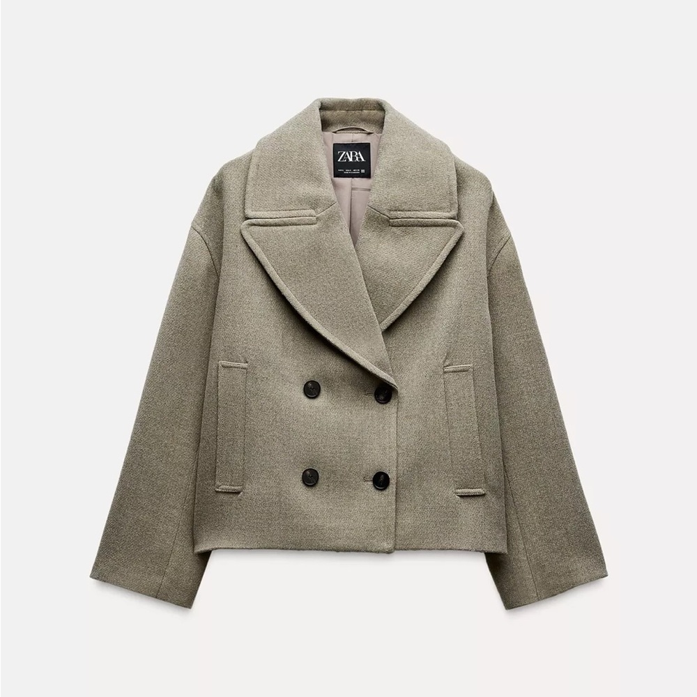 Zara Short Double Breasted Coat - Size M (BNWT)